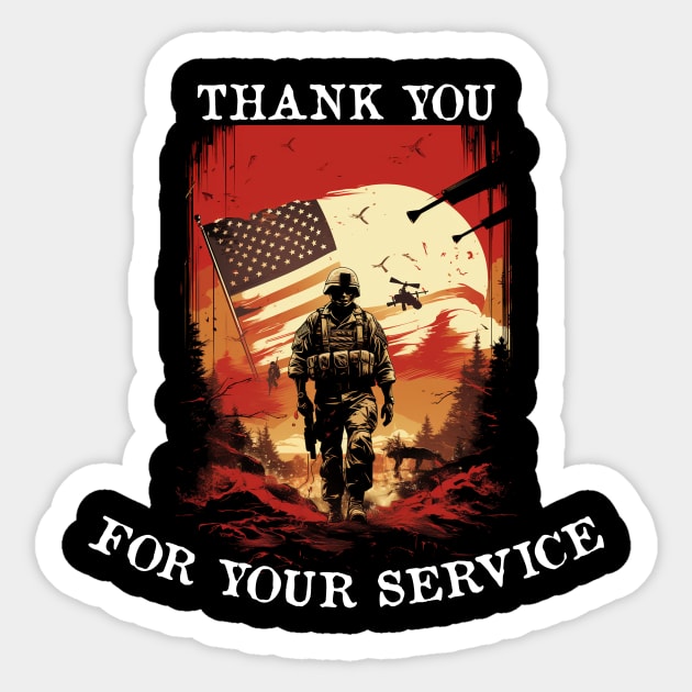 Thank You For Your Service Happy Veterans Day Sticker by Pro Design 501